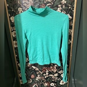 American Eagle Cotton Long Sleeve Green Shirt Top